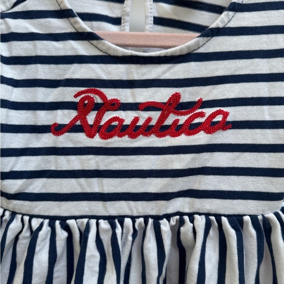 Nautica 3T Girls Red, White & Blue Patriotic Stripe Short Sleeve Top Blouse - Picture 2 of 5
